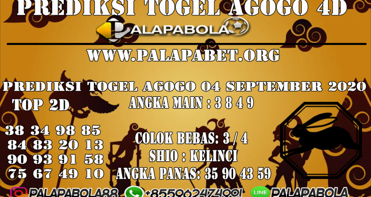 Prediksi Togel Agogo4D 06 SEPTEMBER 2020