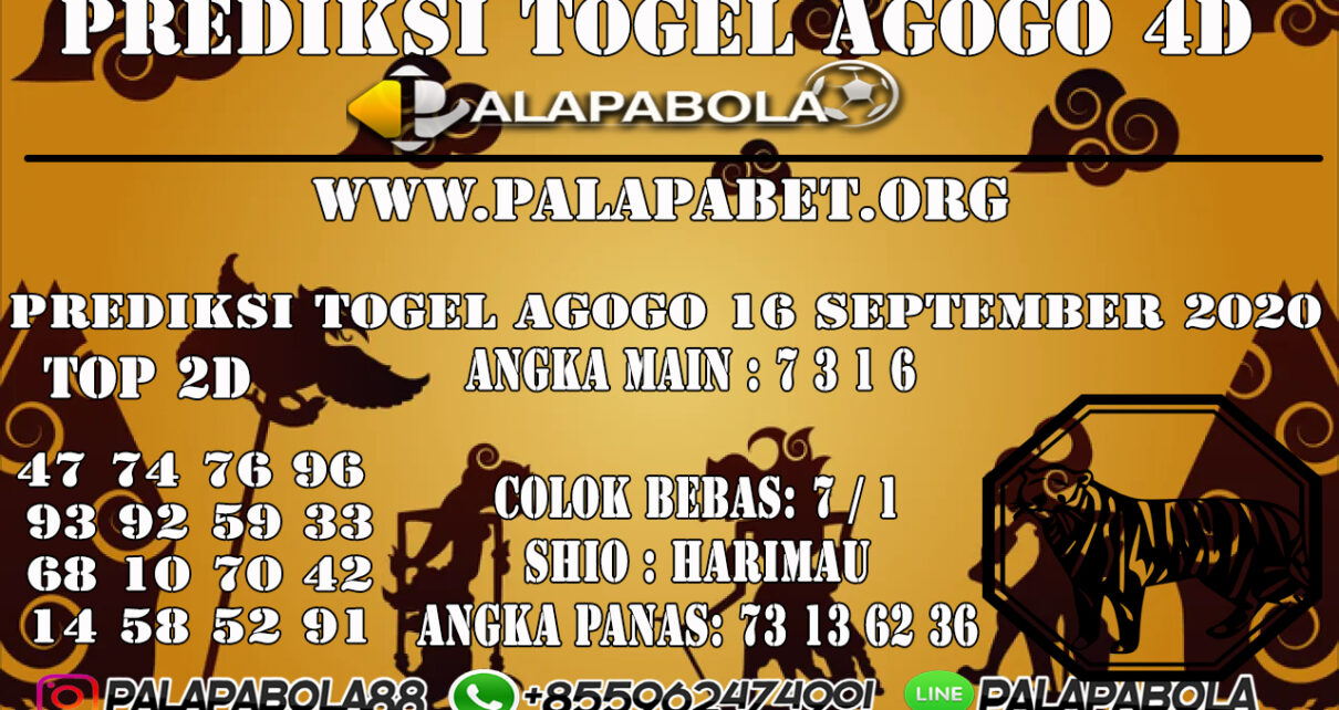 Prediksi Togel Agogo4D 16 SEPTEMBER 2020