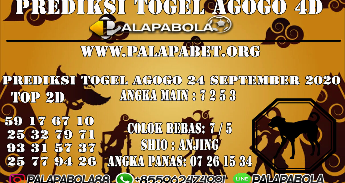 Prediksi Togel Agogo4D 24 SEPTEMBER 2020