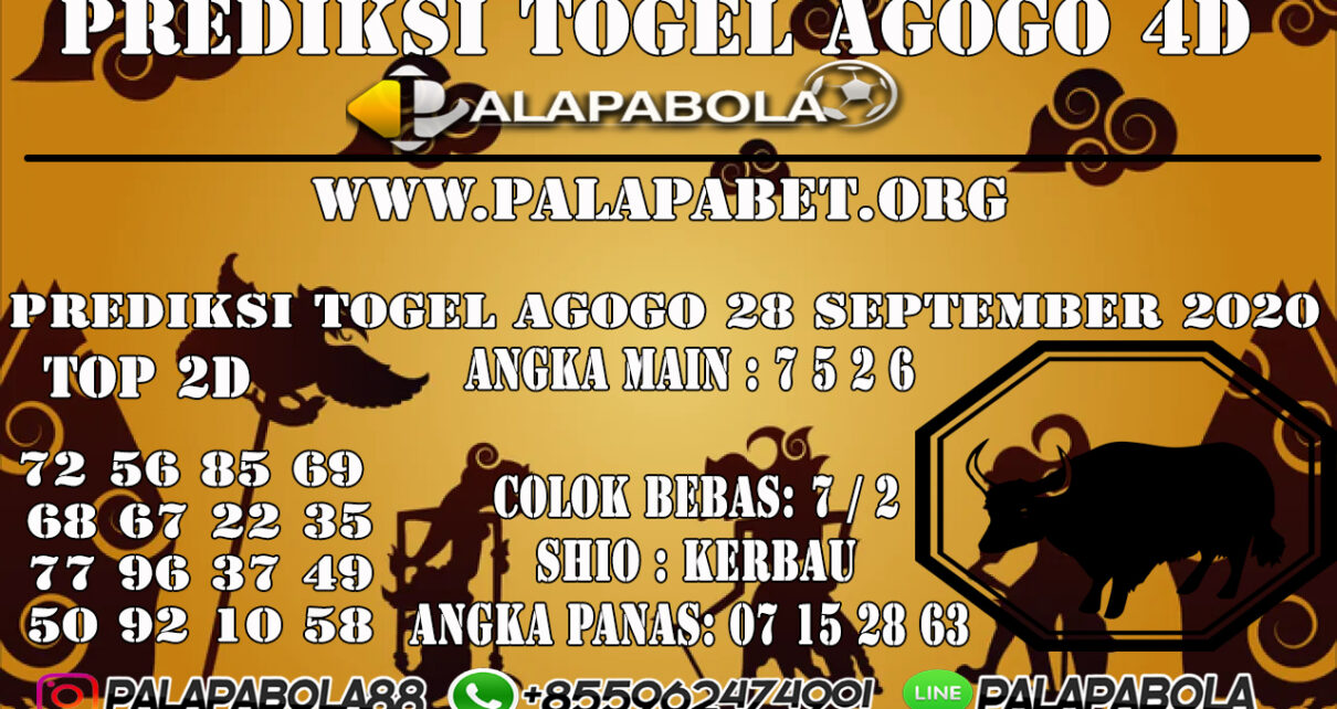 Prediksi Togel Agogo4D 28 SEPTEMBER 2020