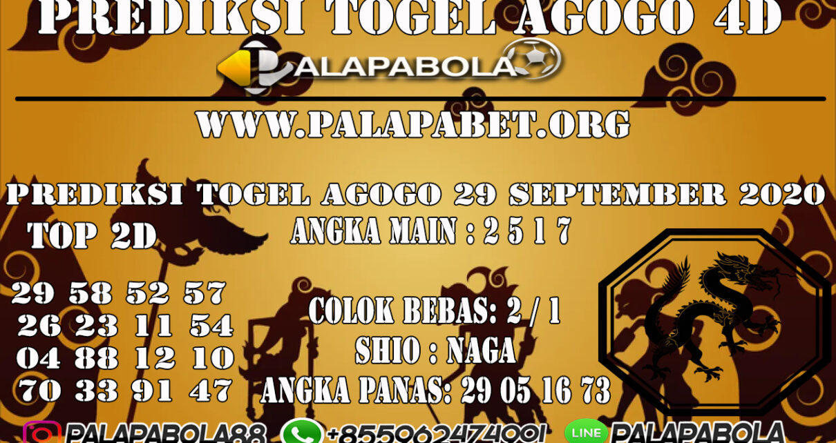 Prediksi Togel Agogo4D 29 SEPTEMBER 2020