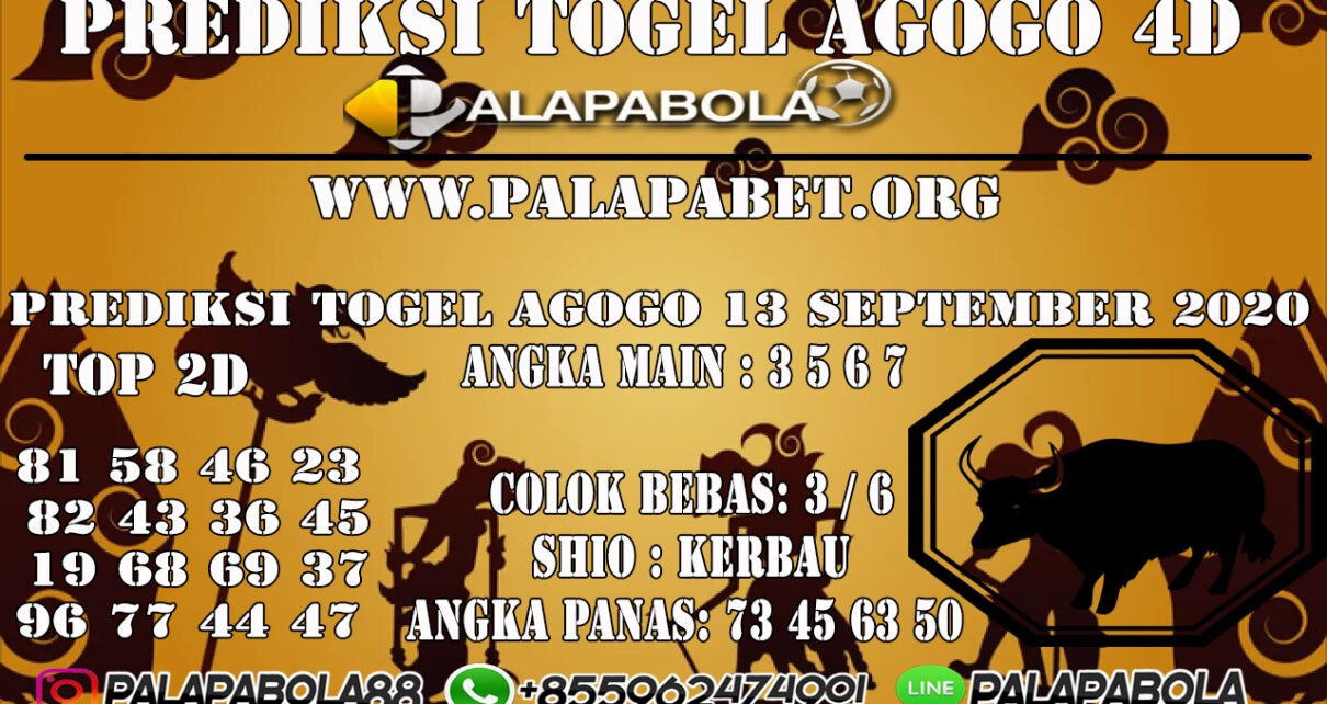 Prediksi Togel Agogo4D 13 SEPTEMBER 2020