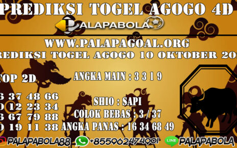 Prediksi Togel Agogo 4D 10 OCTOBER 2020
