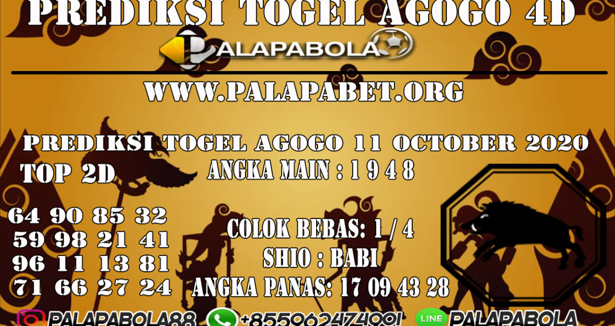 Prediksi Togel Agogo 4D 11 OCTOBER 2020