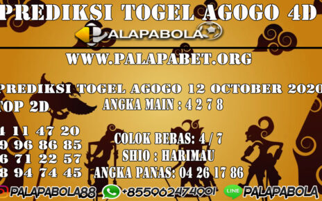 Prediksi Togel Agogo 4D 12 OCTOBER 2020