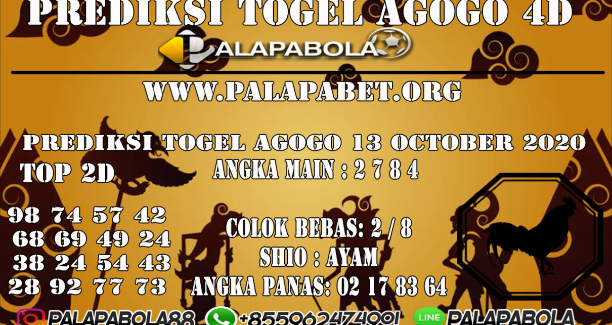 Prediksi Togel Agogo 4D 13 OCTOBER 2020