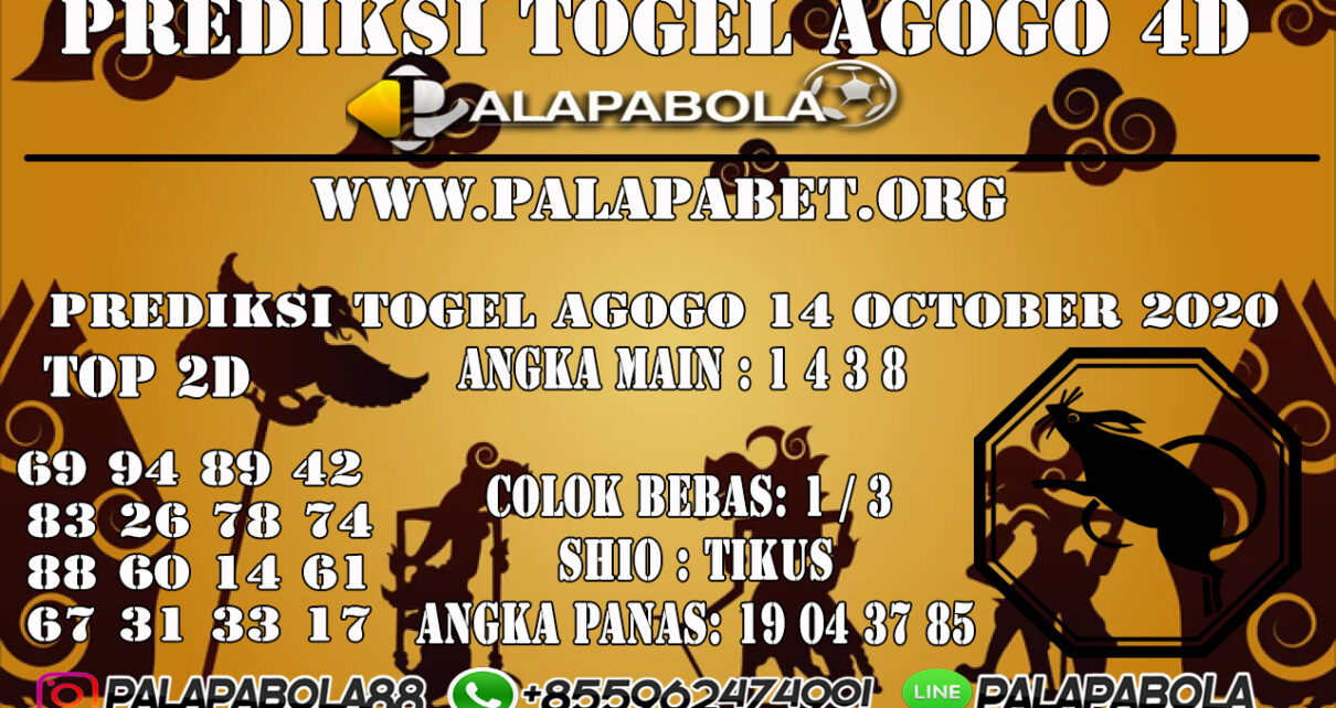 Prediksi Togel Agogo 4D 14 OCTOBER 2020