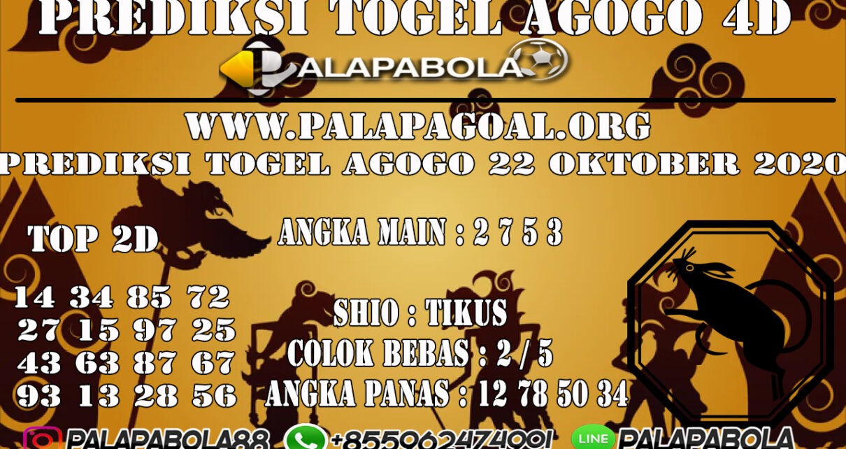 Prediksi Togel Agogo 4D 22 OCTOBER 2020