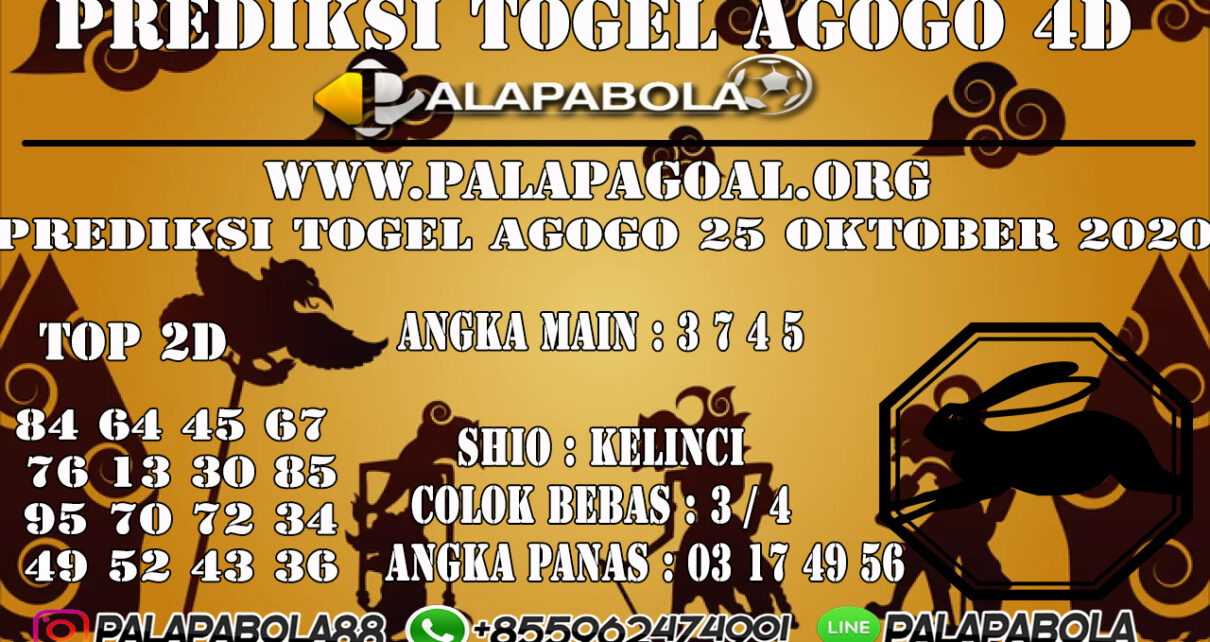 Prediksi Togel Agogo 4D 25 OCTOBER 2020