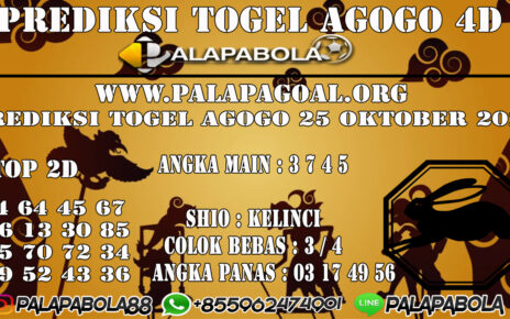 Prediksi Togel Agogo 4D 25 OCTOBER 2020