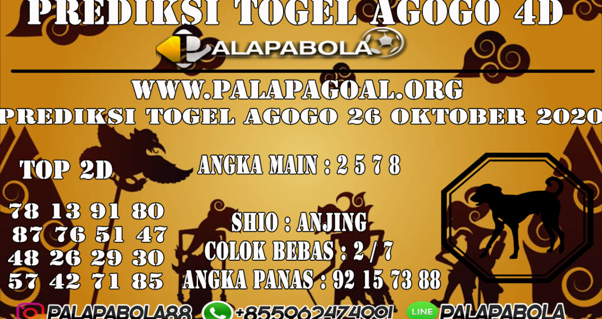 Prediksi Togel Agogo 4D 26 OCTOBER 2020