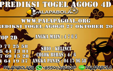 Prediksi Togel Agogo 4D 27 OCTOBER 2020