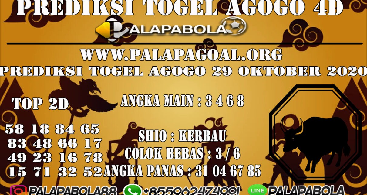Prediksi Togel Agogo 4D 29 OCTOBER 2020