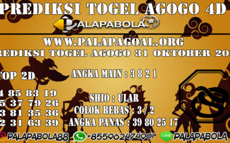 Prediksi Togel Agogo 4D 31 OCTOBER 2020
