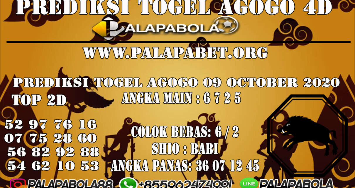 Prediksi Togel Agogo 4D 09 OCTOBER 2020
