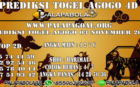 Prediksi Togel Agogo 4D 03 NOVEMBER 2020