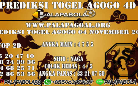 Prediksi Togel Agogo 4D 04 NOVEMBER 2020