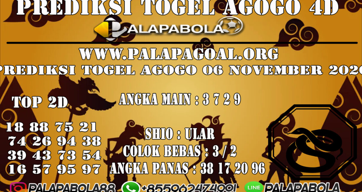 Prediksi Togel Agogo 4D 06 NOVEMBER 2020