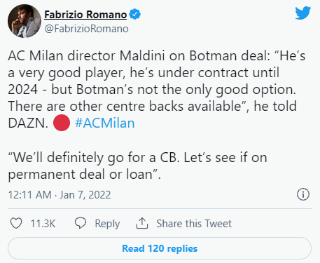 Ketertarikan AC Milan Pada Botman 